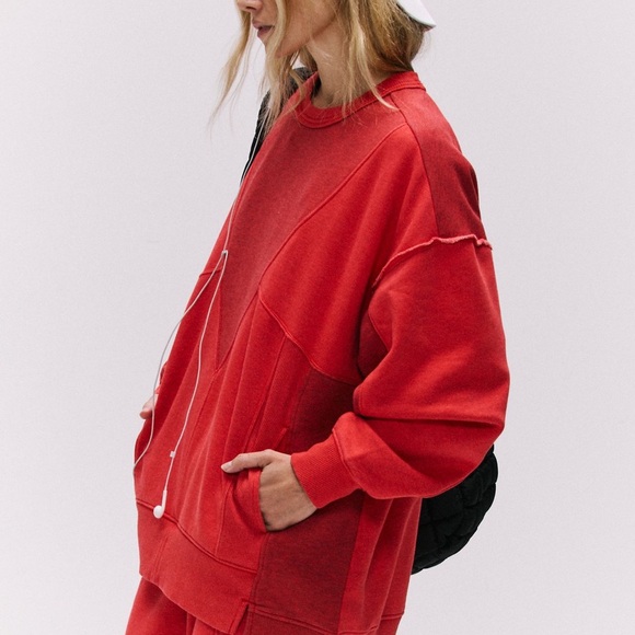 Free People Making It Pullover NWT Victory Red - Picture 2 of 7